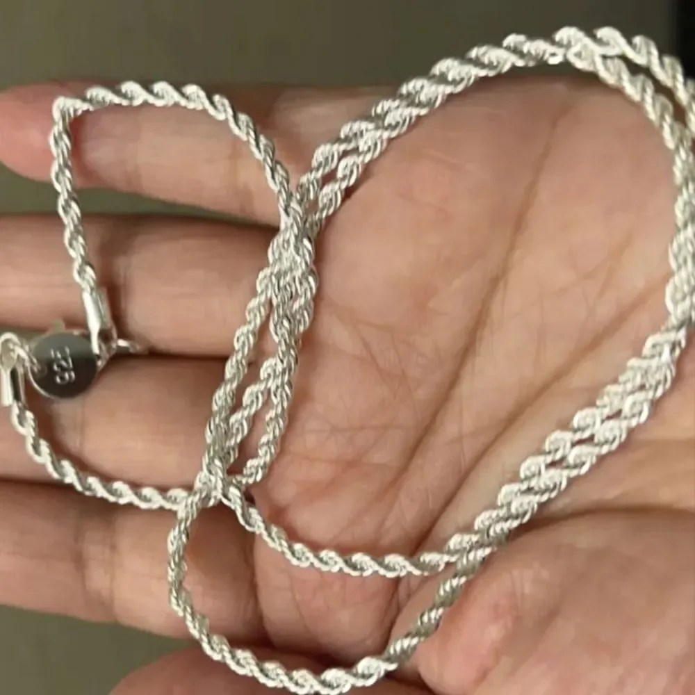 925 silver twist unisex necklace
